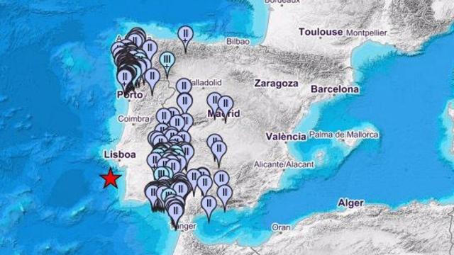 El IGN ha marcado con una estrella roja en el mapa el epicentro del terremoto.