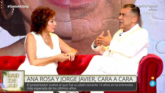 Ana Rosa Quintana y Jorge Javier Vázquez en 'TardeAR'.