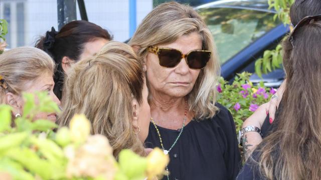 Cari Lapique, el pasado 8 de agosto durante el funeral de su marido, Carlos Goyanes.