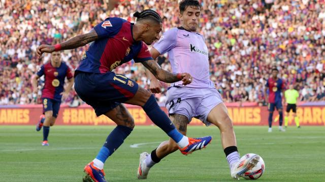 Raphinha, durante el FC Barcelona - Athletic