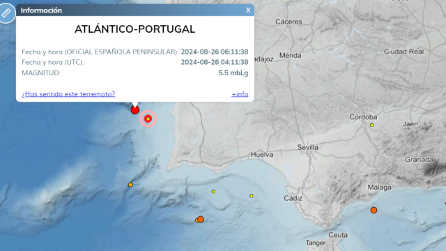 Una imagen del mapa sísmico del último terremoto.