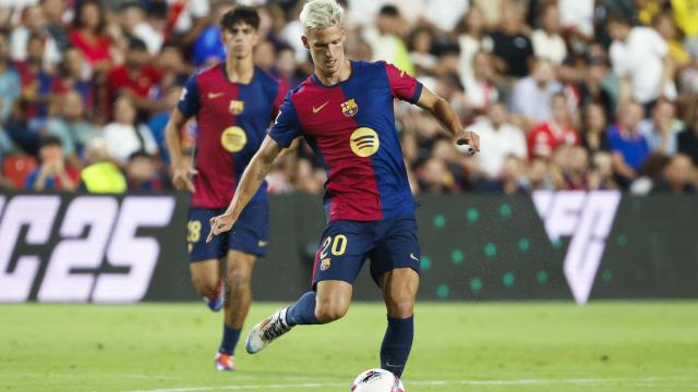 Dani Olmo, en su debut como jugador del Barcelona.