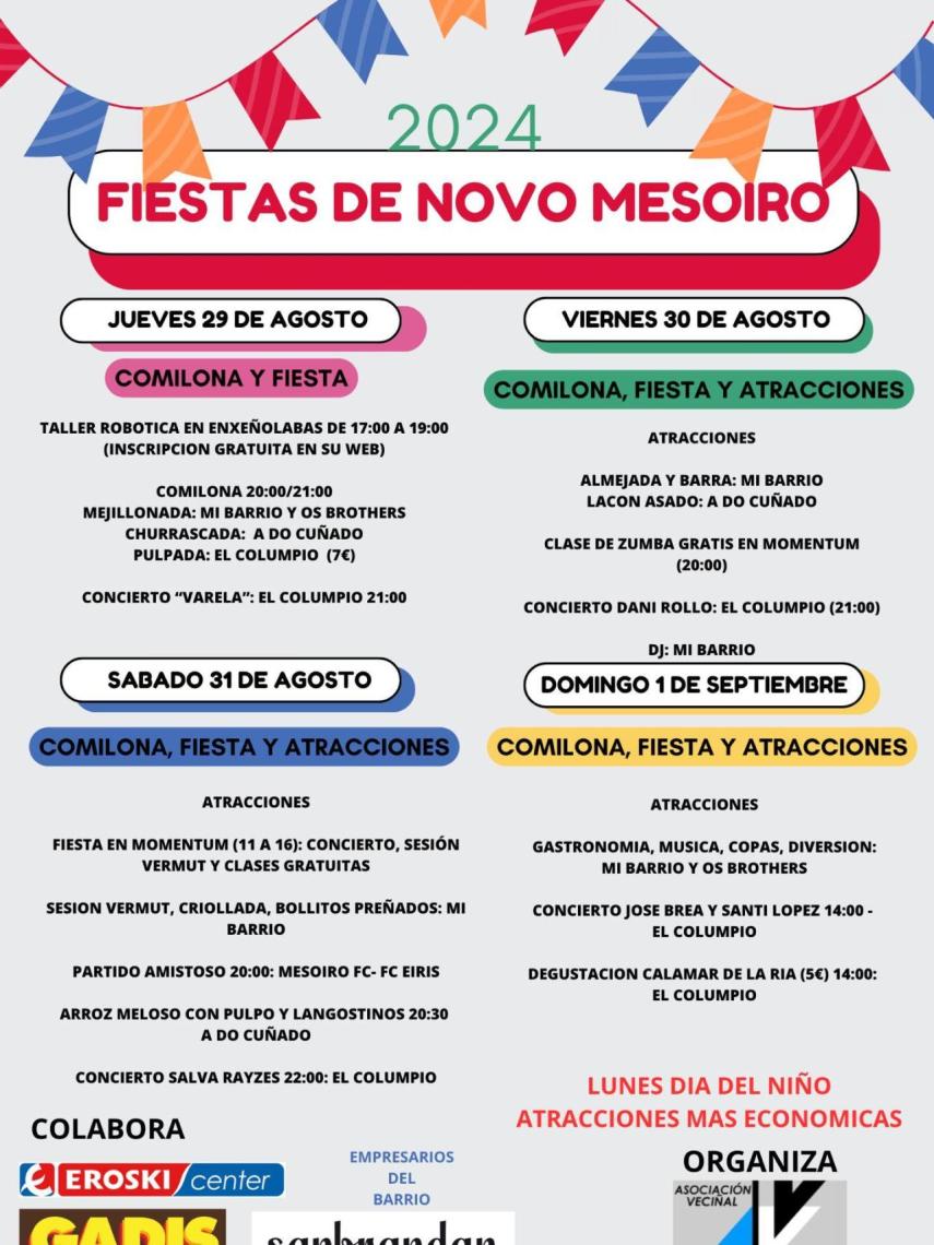 Cartel de las fiestas de la asociación de vecinos