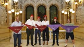 Foto de familia de la presentación de las actividades de las peñas para las fiestas de Valladolid