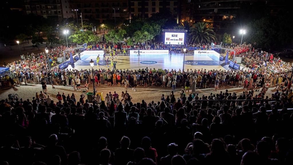 La pista sobre la que se jugó el partido.