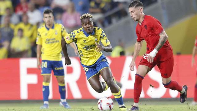 Bassinga, durante su debut con la UD Las Palmas ante el Sevilla.