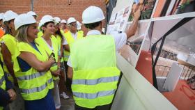 Visita institucional a las obras del pabellón de la Escuela de Gimnasia, en Toledo.