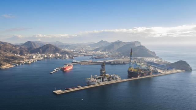 Una imagen aérea de una parte de las instalaciones del Puerto de Cartagena.