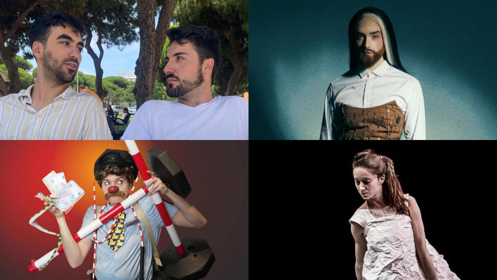 Guillermo Martín y Javier Calderón, Álvaro Solá, Pamela Pilawa y Aurora Caja, artistas participantes en el Festival Vecindario de León