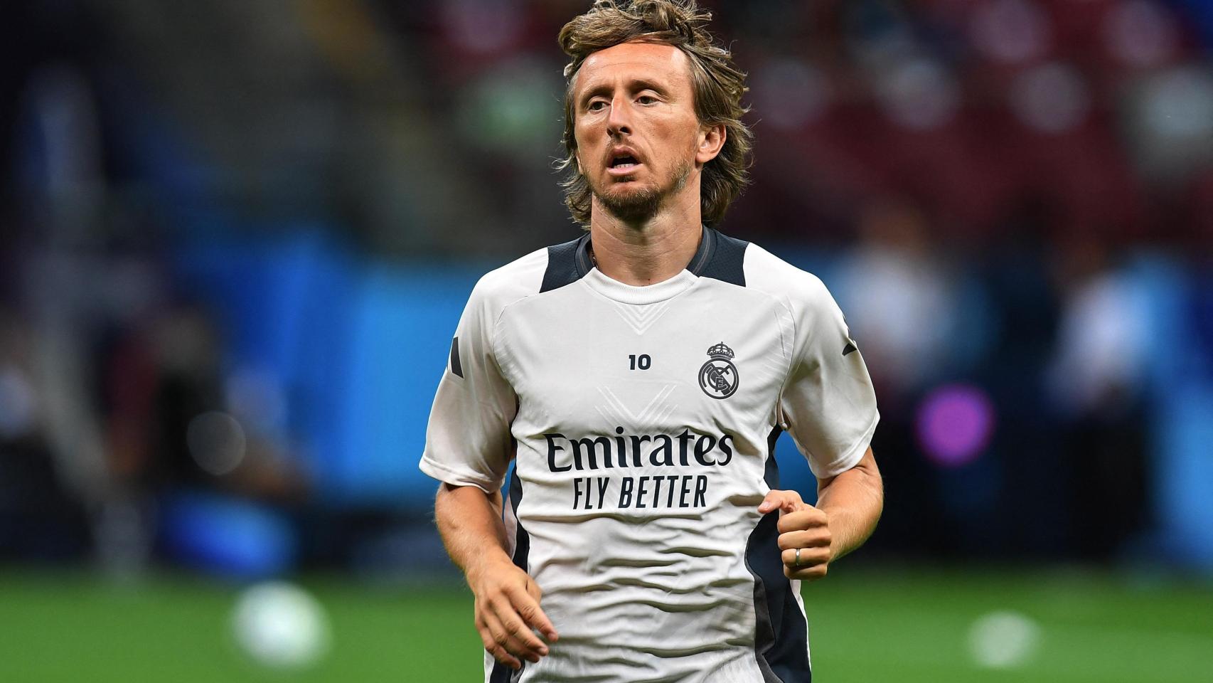 Modric, durante un calentamiento.