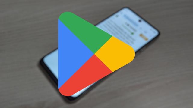 Icono de Google Play sobre un móvil