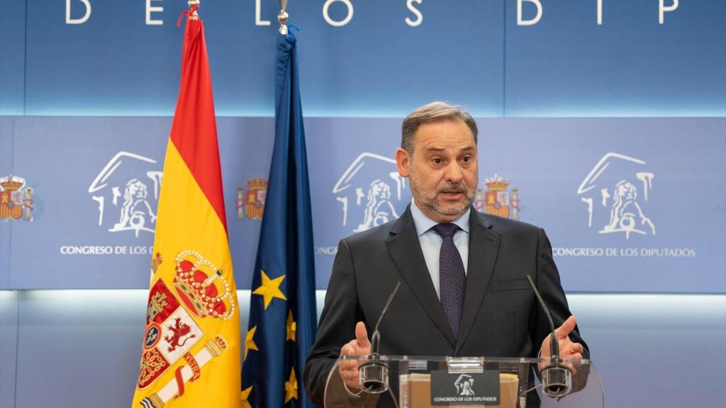 José Luis Ábalos, durante una rueda de prensa en el Congreso de los Diputados.