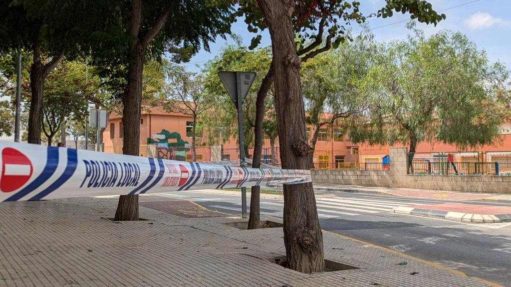 Una zona precintada por la Policía Local en Aspe.