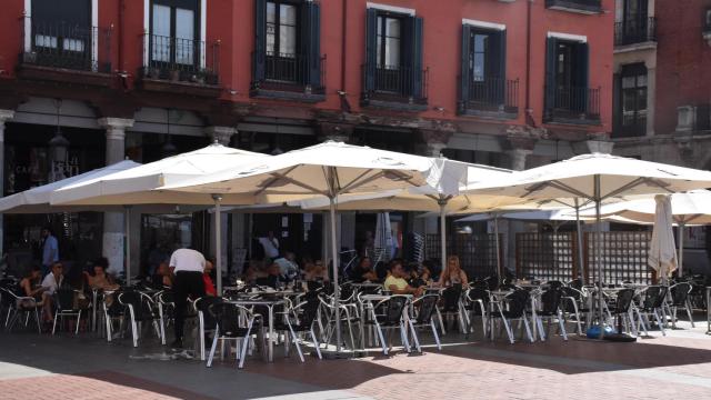 Una terraza en la Plaza Mayor de Valladolid