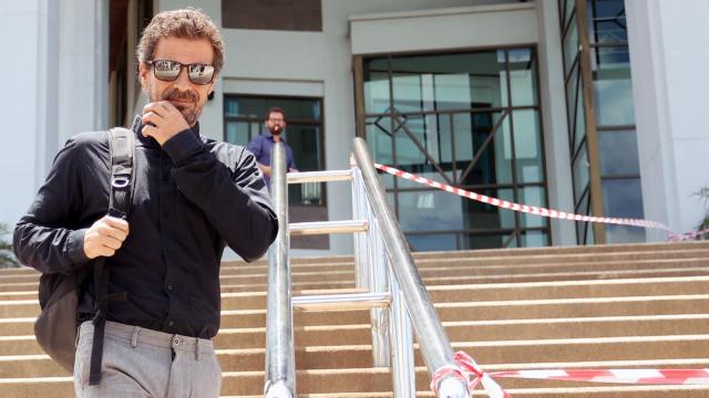 El actor Rodolfo Sancho este jueves, 29 de agosto, tras la lectura de la sentencia que condena a su hijo a cadena perpetua.