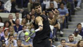 Carlos Alcaraz en el partido de segunda ronda del US Open de este jueves.