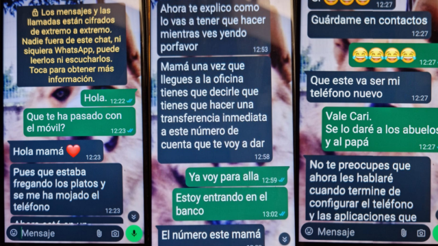 Algunas capturas de pantalla de la supuesta estafa.