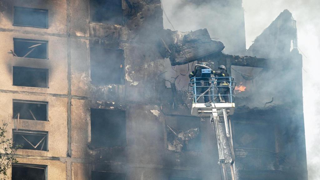 El edificio bombardeado en el que murió Nika