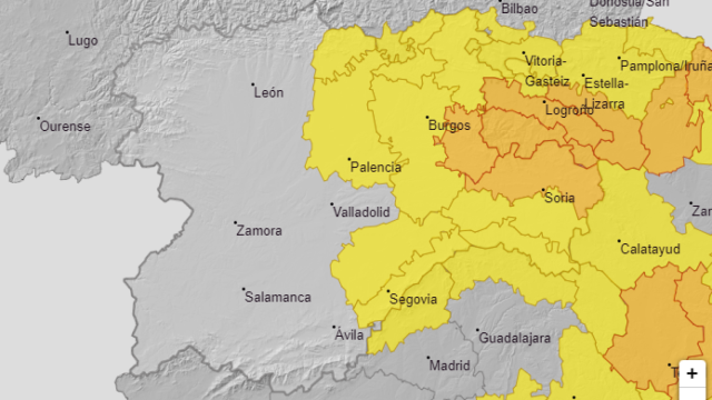 Imagen del mapa compartido por la Aemet