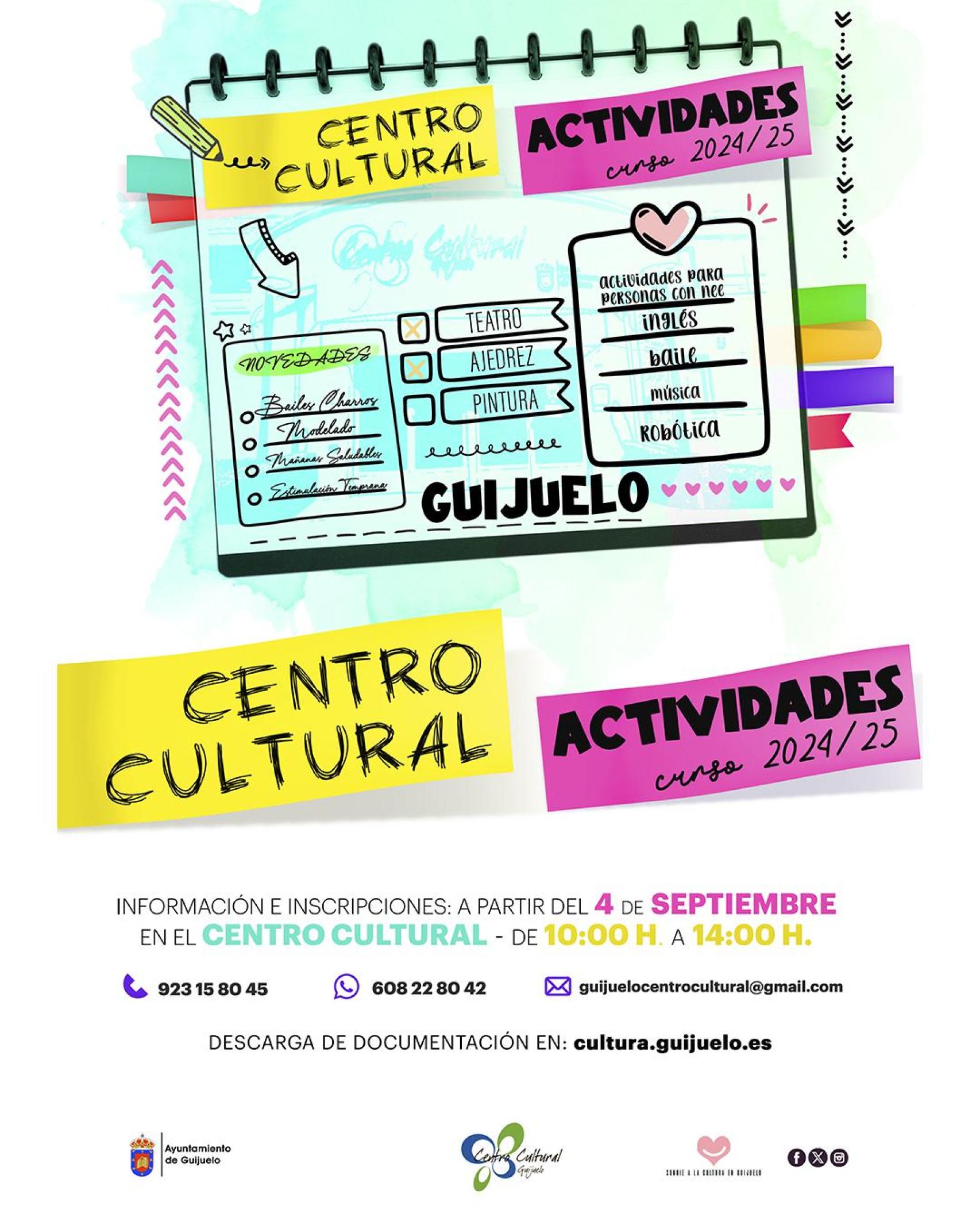 El Centro Cultural de Guijuelo presenta sus nuevas formaciones para el curso 2024-2025