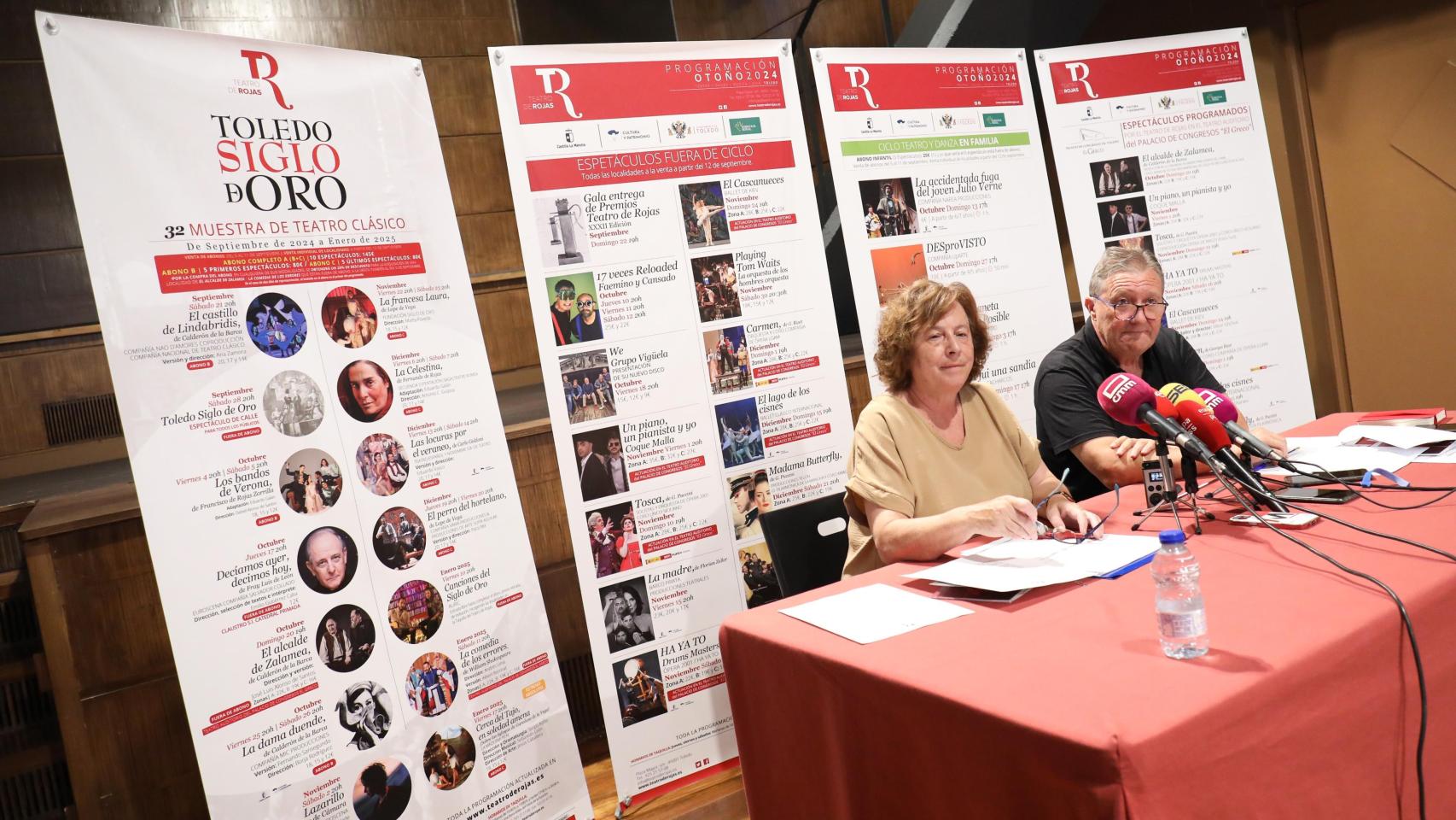 La concejal de Cultura de Toledo, Ana Pérez, y el director del Teatro de Rojas, Francisco Plaza, en la presentación de la programación de Otoño.