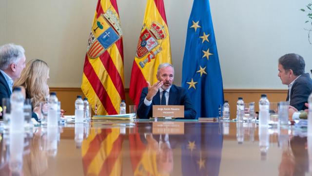 El presidente de Aragón, Jorge Azcón, preside el Consejo de Gobierno.