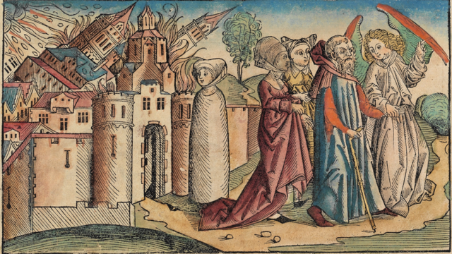 'Lot huyendo de Sodoma junto a sus hijas' (1493), de Michel Wolgemut y Wilhelm Pleydenwurff