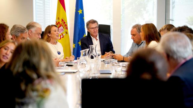 El líder del PP, Alberto Núñez-Feijóo, preside el Comité de dirección, este lunes en Madrid.