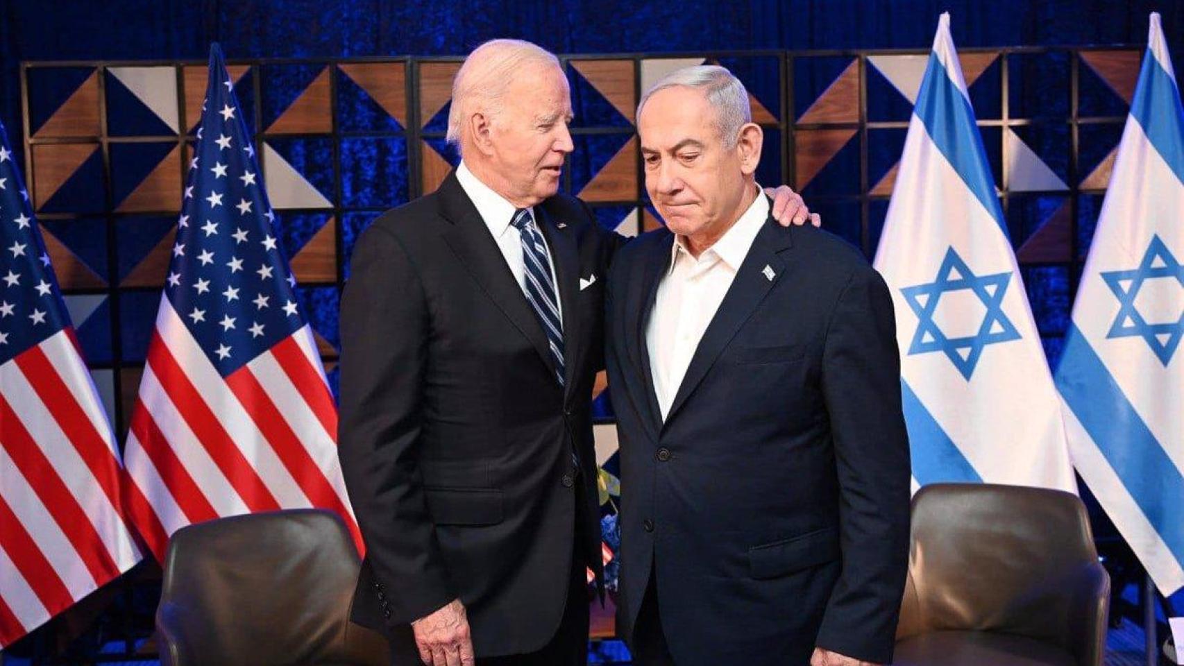 El presidente de Estados Unidos, Joe Biden, y el primer ministro israelí, Benjamin Netanyahu, en una imagen de archivo.