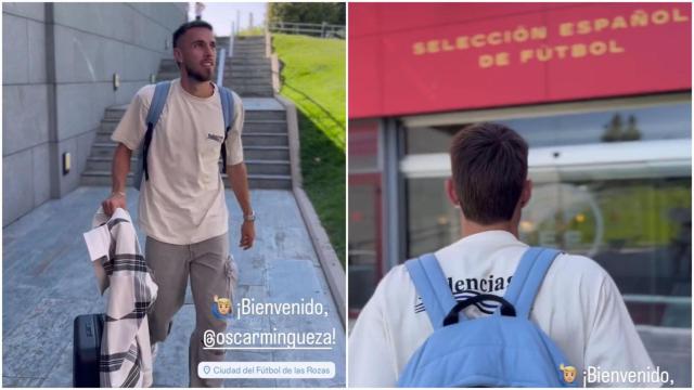 Mingueza llegando a la Ciudad Deportiva de Las Rozas.