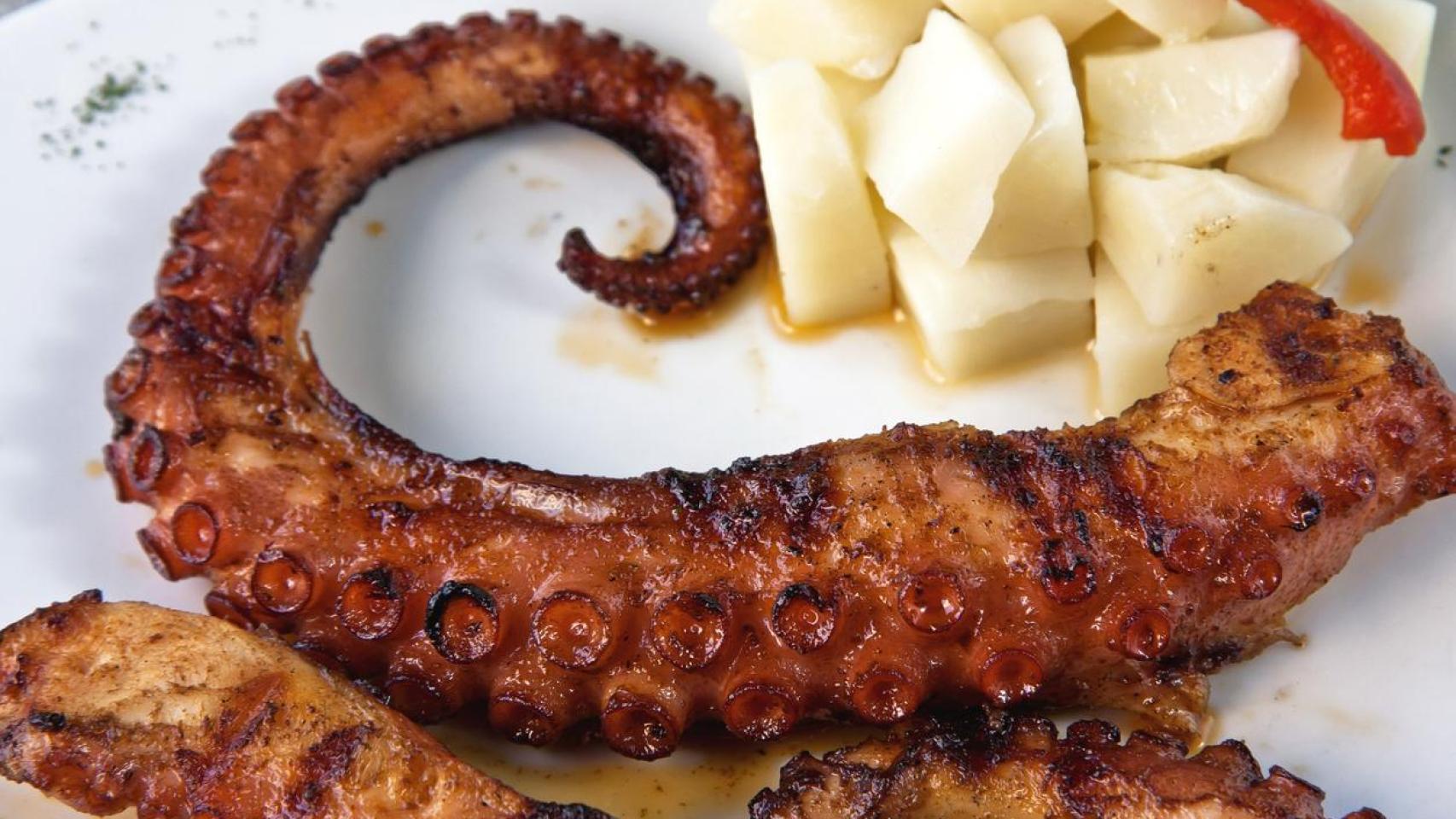 Pulpo a la brasa.