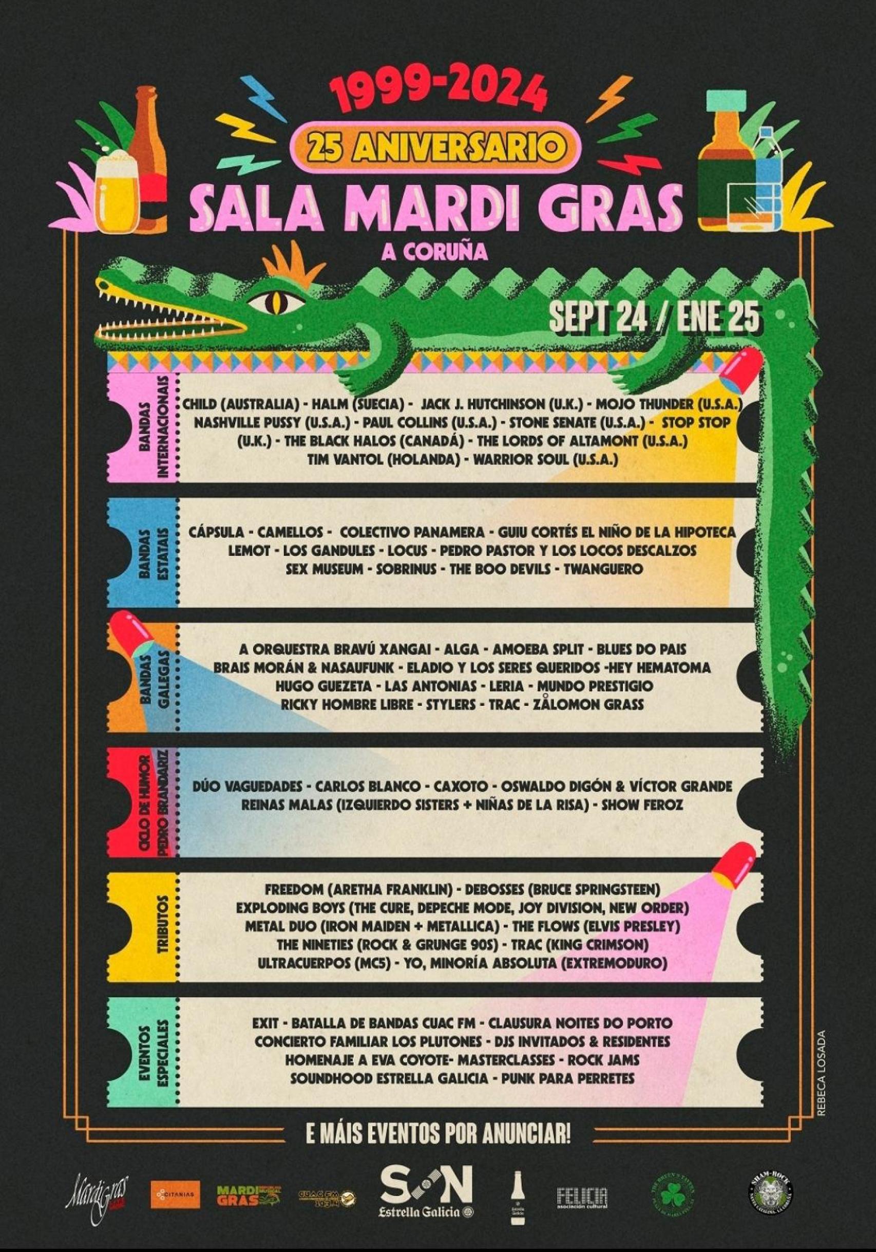 Cartel 25 aniversario Mardi Gras