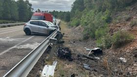 Imagen del accidente en la N-122 a la altura de Rábano de Aliste