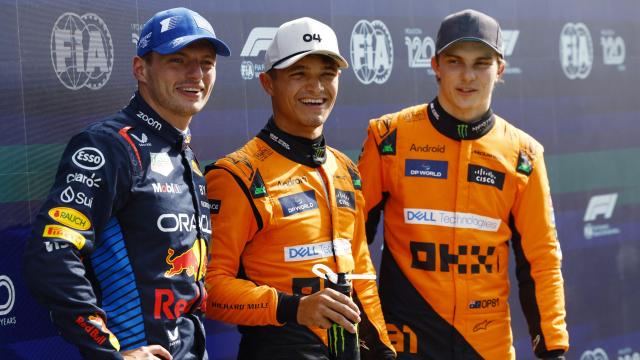 Norris, Piastri y Verstappen, tras el GP de Países Bajos.