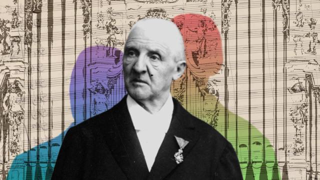 Anton Bruckner, fotografiado en 1886. Collage: Rubén Vique