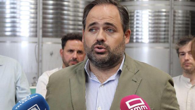 Paco Núñez, presidente del PP de Castilla-La Mancha, este martes en La Roda (Albacete).