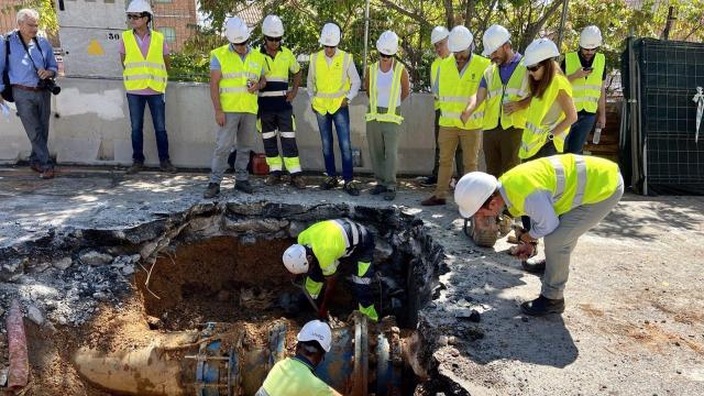 Avería en la red de abastecimiento de agua en Puertollano. Foto: Europa Press.