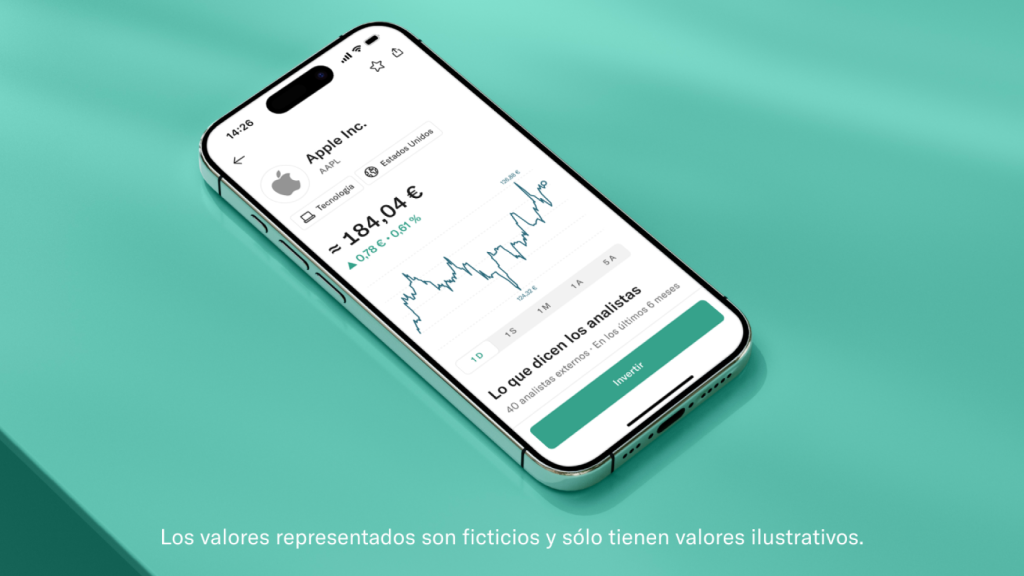 Nuevo bróker de N26 con la cotización de Apple.