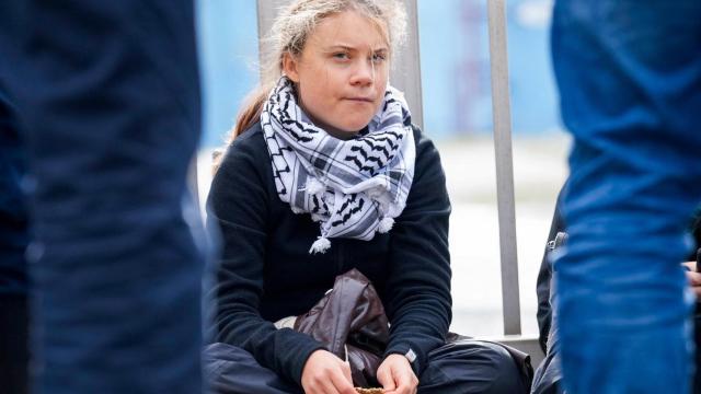 Greta Thunberg el pasado 24 de agosto en una protesta contra Israel en Noruega.