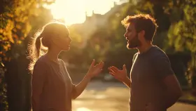 Pareja manteniendo una discusión