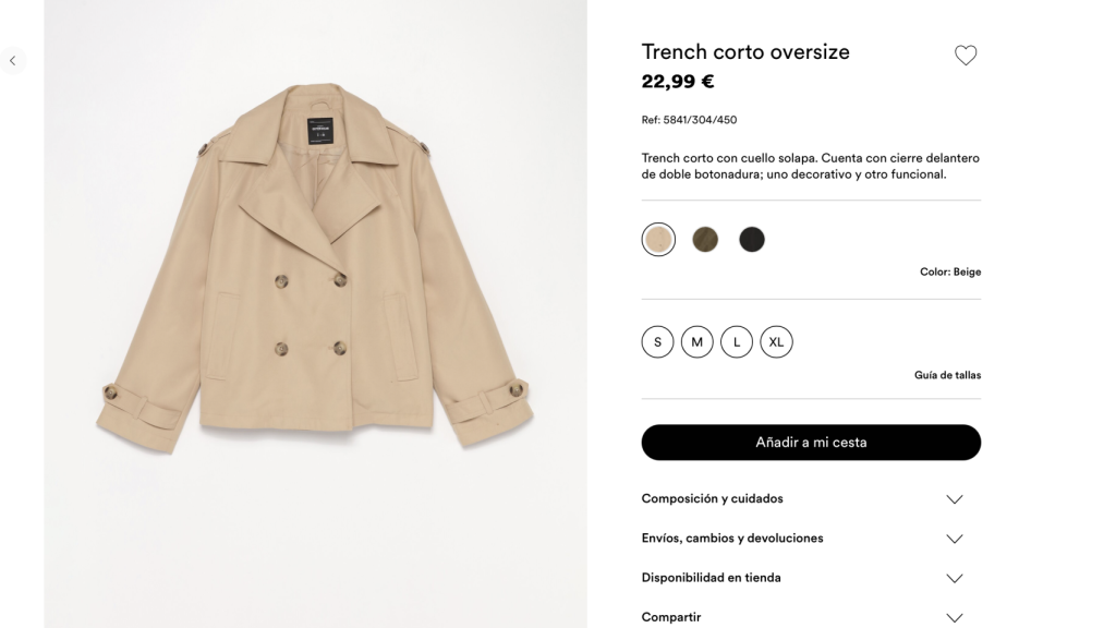 Trench corto oversize.