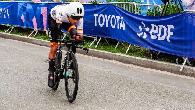 Ricardo Ten, durante la crono C1 de ciclismo en ruta.