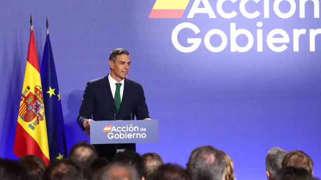 Pedro Sánchez, presidente del Gobierno, durante el acto de inauguración del curso político celebrado en el Instituto Cervantes, en Madrid.