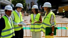 La consejera de Fomento, Rocío Díaz, ayer en las obras del Metro de Málaga.