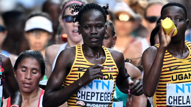 Imagen de Rebecca Cheptegei durante un maratón.