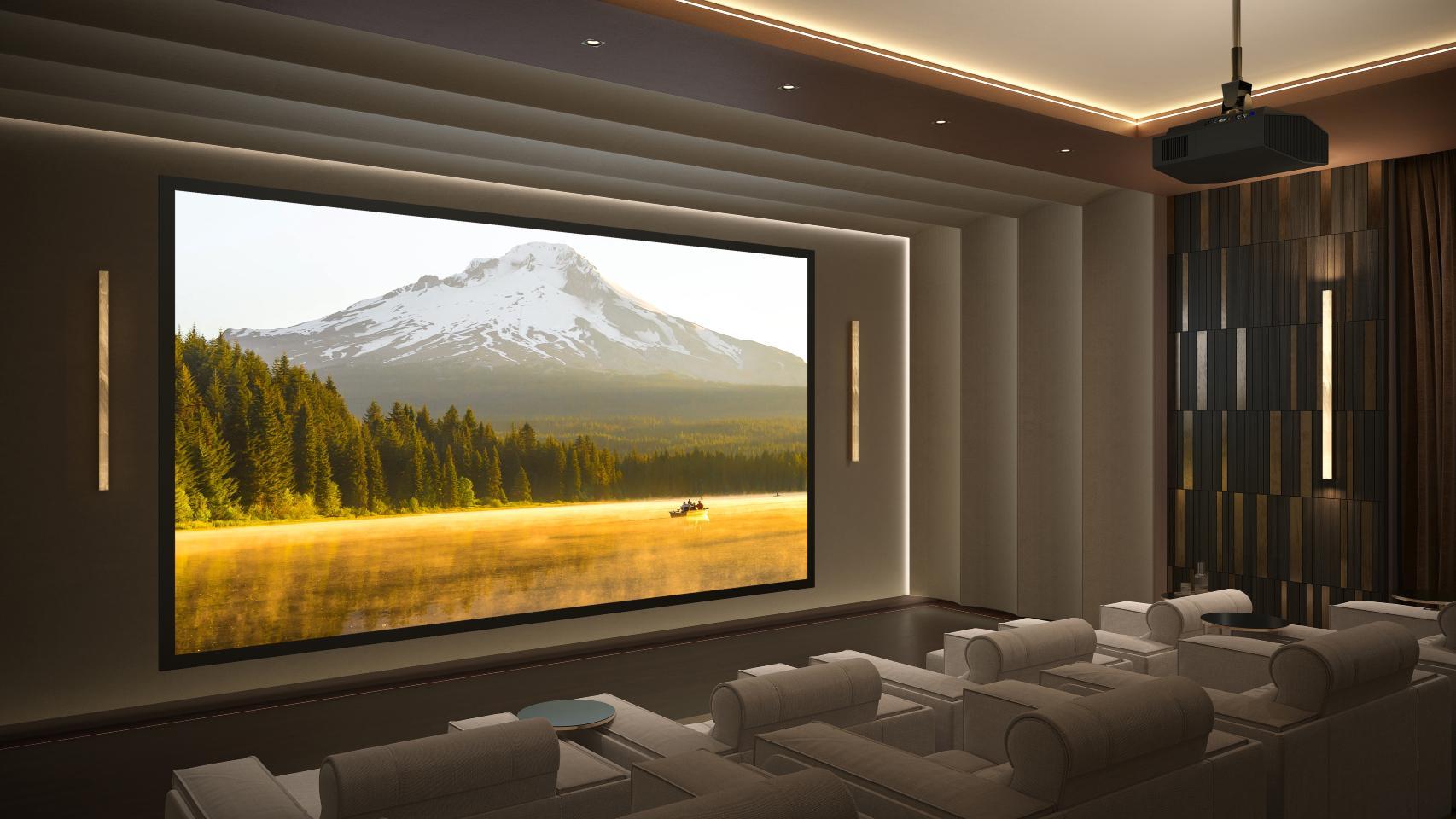 El proyector Sony Bravia 9 colocado en una sala de cine.