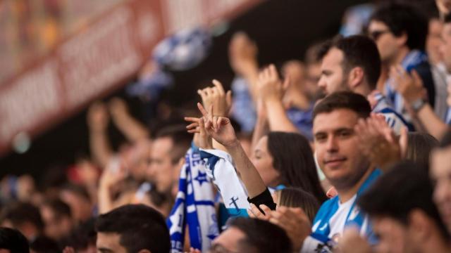 La afición del Deportivo durante un partido.