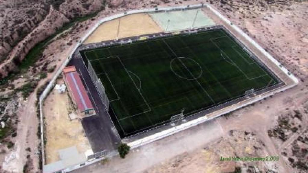 Una vista aérea del campo de césped artificial de Javalí Nuevo.