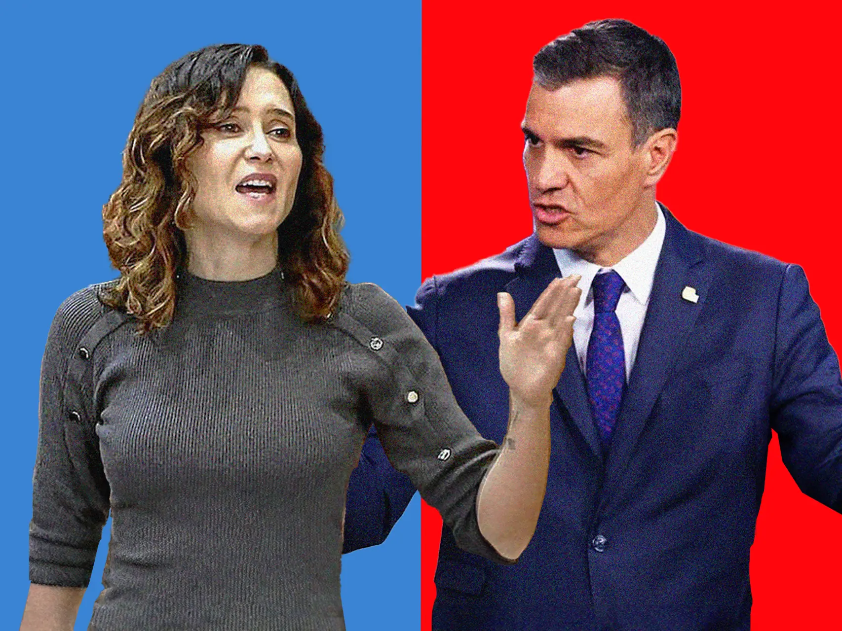 Isabel Díaz Ayuso, presidenta de la Comunidad de Madrid, y Pedro Sánchez, presidente del Gobierno.