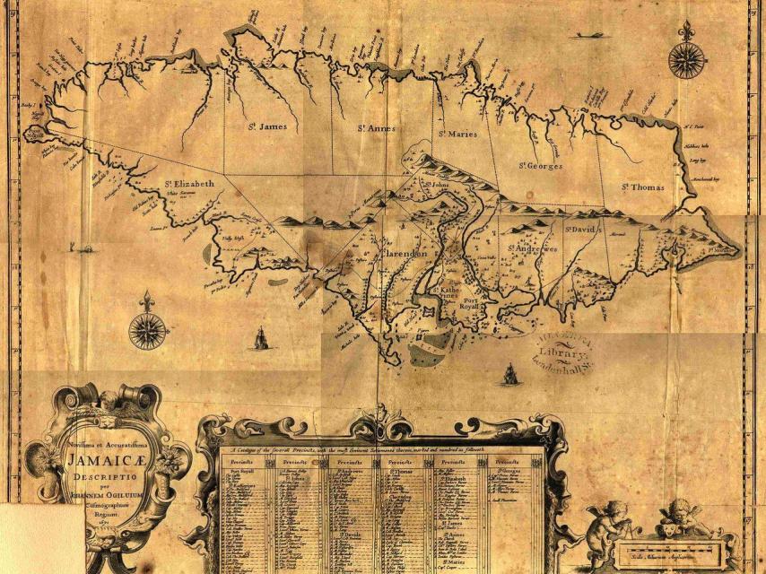 Mapa de Jamaica de 1671.